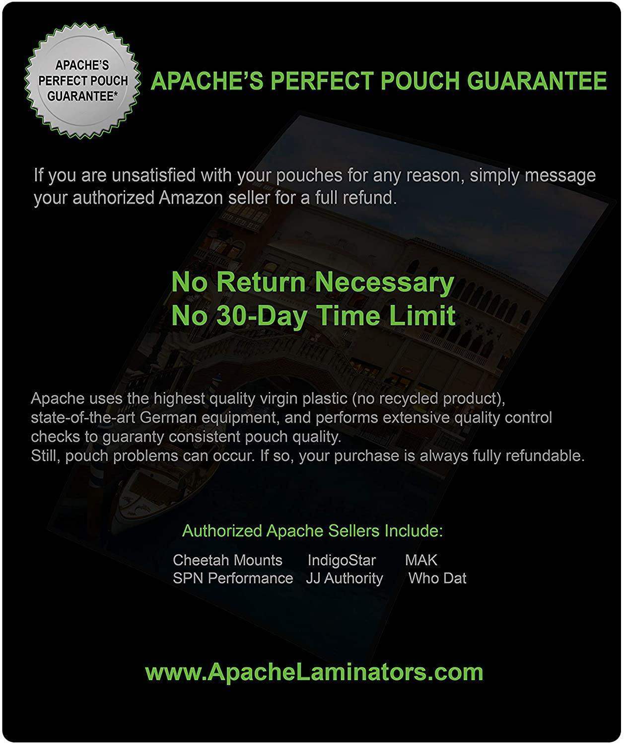 Apache Laminating Pouches, 3 mil, Legal Size, 20 Pack - Apache
